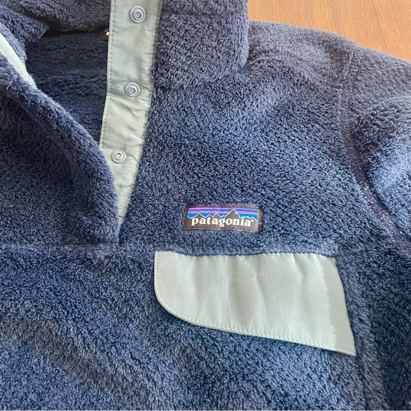 Patagonia Sweater Women XS Fleece Retool Snap T Pullover Jacket Navy Blue X-Smal - Picture 2 of 12
